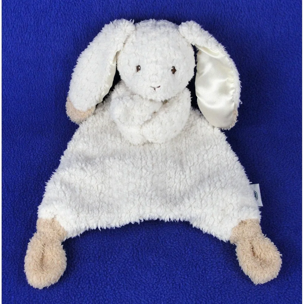 Mary Meyer Oatmeal Bunny Security Blanket Lovey Baby Satin Ears Nubby Cream 12